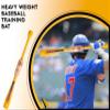 29" / 32 oz Yellow Heavy Weight Two Handed Baseball & Softball bat with Solid Pro Maple Wood for to Improve Strength, bat Speed, Overall Swing Trainer and Adult in Barrel Size 2.25 with Flame Work view 2