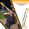 29" / 32 oz Yellow Heavy Weight Two Handed Baseball & Softball bat with Solid Pro Maple Wood for to Improve Strength, bat Speed, Overall Swing Trainer and Adult in Barrel Size 2.25 with Flame Work view 3