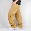 Corduroy Pants Mens Cotton Black Cargo Pants Casual Stylish Buckle Zipper Multi Pockets Loose Trouser Fashion Outdoor Sweatpants Mens White Linen Pants Khaki L view 2