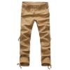 Corduroy Pants Mens Cotton Black Cargo Pants Casual Stylish Buckle Zipper Multi Pockets Loose Trouser Fashion Outdoor Sweatpants Mens White Linen Pants Khaki L view 4
