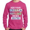 Custom T-Shirt for Men Women Add Your Text Image Design Front & Back Personalized Long Sleeve Shirt Sangria view 1