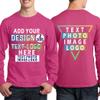 Custom T-Shirt for Men Women Add Your Text Image Design Front & Back Personalized Long Sleeve Shirt Sangria view 2
