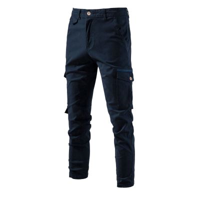 Men Cargo Pant Cotton Linen Pants Men 2023 Fashion Buckle Zipper Solid Stretch Cargo Pants Classic Skinny-Fit Straight Trousers Mens Pants Big and Tall Expandable Waist Navy 3X