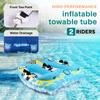 Watersports Inflatable Towable Booster Tube - Two Person Water Boating Float Tow Raft, Inflatable Pull Boats/Tubes/Towables w/Dual Seats, PVC Bladder, Foam Pad, Nylon Handles view 2