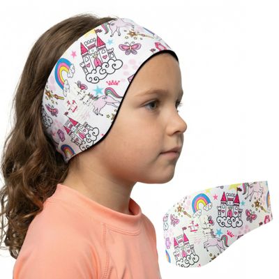 Earvolution Ear Band-It Ultra Swimming Headband, American Brand, Doctor-Invented, Sensory-Friendly- Anti-Slip Grip &Thick Neoprene for Max Protection/Comfort, Holds Earplugs in, (Medium, Princess)