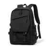 15-inch Nylon Waterproof Backpack Trendy Travel Bag High Capacity with Side Pockets Daily Bag for Men Women (Black) view 1