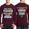 Custom T-Shirt for Men Women Add Your Text Image Design Front & Back Personalized Long Sleeve Shirt Maroon view 2