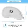 All Teed Up Premium Magnetic Leather Iron and Wedge Golf Club Head Covers | Fits Most Clubs | Embroidered Club Label on Both Sides of Club Head Cover (White 52,56,60 (Set of 3)) view 3