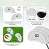 All Teed Up Premium Magnetic Leather Iron and Wedge Golf Club Head Covers | Fits Most Clubs | Embroidered Club Label on Both Sides of Club Head Cover (White 52,56,60 (Set of 3)) view 4