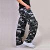 Sweat Pants Baggy Cargo Pants for Men 2023 Casual Loose Multi Pockets Camouflage Trouser Lounge Buckle Zipper Camo Sweatpants Mens Pants Casual Relaxed Fit Summer Blue 2X view 2