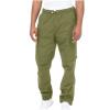 Mens White Pants Cargo Pants Men 2023 Cotton Elastic Waist Multi Pockets Outdoor Sweatpants Solid Beam Feed Loose Tooling Trousers Men's Pants Stretch Waistband Army Green 4X view 2