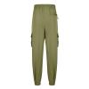 Mens White Pants Cargo Pants Men 2023 Cotton Elastic Waist Multi Pockets Outdoor Sweatpants Solid Beam Feed Loose Tooling Trousers Men's Pants Stretch Waistband Army Green 4X view 4
