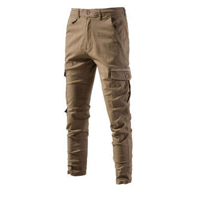 Training Pants Cotton Linen Pants Men 2023 Fashion Buckle Zipper Solid Stretch Cargo Pants Classic Skinny-Fit Straight Trousers Cargos Men Black Khaki 3X