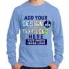 Custom T-Shirt for Men Women Add Your Text Image Design Front & Back Personalized Long Sleeve Shirt Light Blue view 1