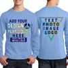 Custom T-Shirt for Men Women Add Your Text Image Design Front & Back Personalized Long Sleeve Shirt Light Blue view 2