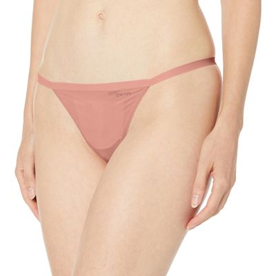 DKNY Women's Active Comfort String Thong Underwear - Rosewood, Small