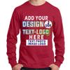 Custom T-Shirt for Men Women Add Your Text Image Design Front & Back Personalized Long Sleeve Shirt Red view 1