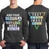 Custom T-Shirt for Men Women Add Your Text Image Design Front & Back Personalized Long Sleeve Shirt Dark Grey Heather view 2