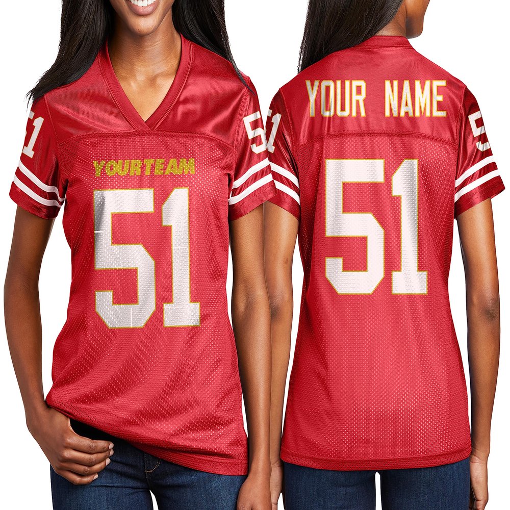 Custom Football Jersey Personalized Team Name & Number Custom Woman Replica Jerseys Design 29