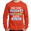 Custom T-Shirt for Men Women Add Your Text Image Design Front & Back Personalized Long Sleeve Shirt Orange view 1