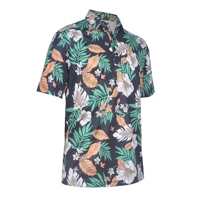 Monterey Club Men's Morocco Printed Tailored Collar Shirt #3503 (Black/Stone, Small)