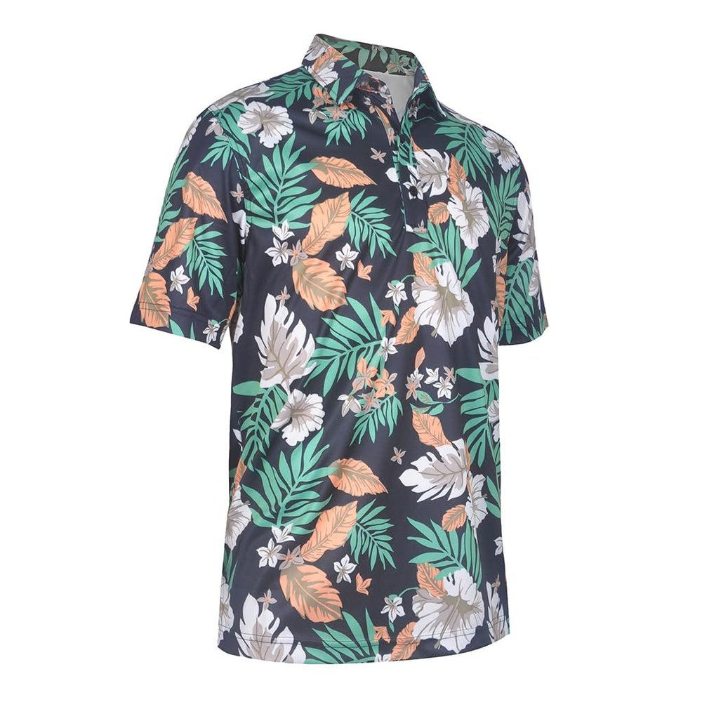 Monterey Club Men's Morocco Printed Tailored Collar Shirt #3503 (Black/Stone, Small)