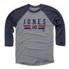 500 LEVEL Chipper Jones 3/4 Sleeve T-Shirt (Baseball Tee, XXX-Large, Navy/Heather Gray) - Chipper Jones Atlanta Font view 1