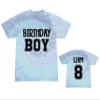 Personalized Birthday Boy Tie Dye T-Shirt - Customizable Name and Age on Back - Toddler, Youth, and Adult Sizes Tie-Dye Tee Shirt, Lagoon or Blue Jerry (Adult 2XL, Blue Jerry) view 1