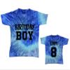 Personalized Birthday Boy Tie Dye T-Shirt - Customizable Name and Age on Back - Toddler, Youth, and Adult Sizes Tie-Dye Tee Shirt, Lagoon or Blue Jerry (Adult 2XL, Blue Jerry) view 2