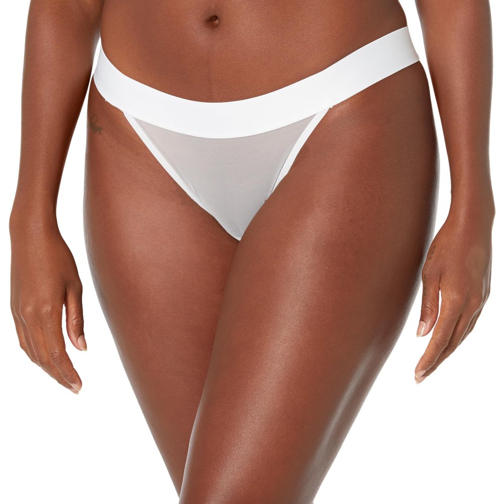 DKNY Women's Sheers Bikini Style Underwear - White, Small