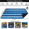 BRAWNTIDE Large Outdoor Waterproof Blanket - Thick Fleece, Warm, Windproof, Sandproof, Ideal for Camping, Picnics, Stadiums, Parks, Beaches, Includes Stuff Sack, Shoulder Strap (Azure Blue) view 2