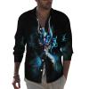 Dragon Men's Shirt Long Sleeve Button Down Shirts Casual Blouse Tee Top with Pocket XL view 1