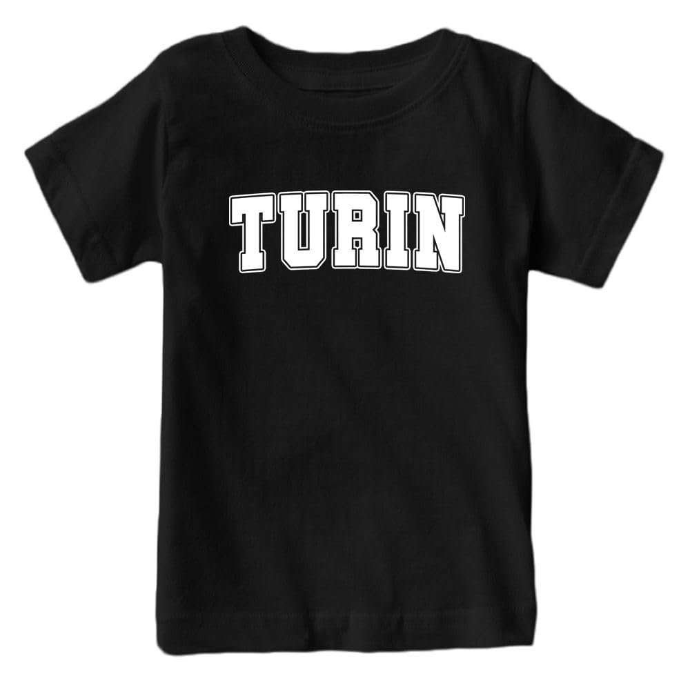 Xtreme Apparrel Turin - World Soccer Retro Club Kid's Fan T-Shirt (Black Shirt, 3T)