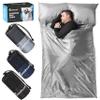 CAMPCONE Silky Sleeping Bag Liner Cold/Warm WeatherXL Travel Sheets for Hotel 85"52" Lightweight Sleep Sack with Zipper & Pillow Pocket-100% Polyester Adult Sleep Sack - Hotel Sleeping Bag. (Grey) view 1