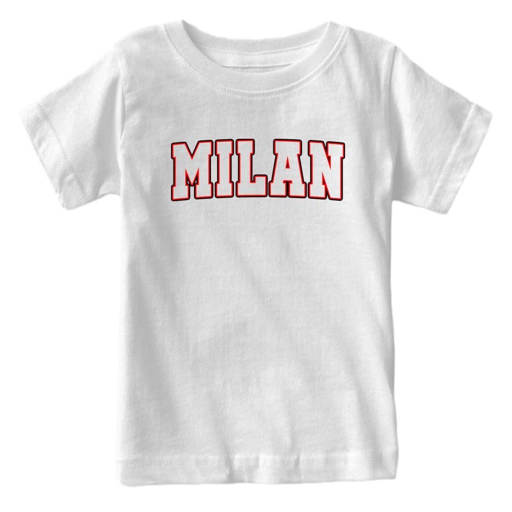 Xtreme Apparrel Milan - World Soccer Retro Club Kid's Fan T-Shirt (White Shirt, 3T)