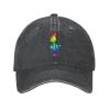 fwoeqiz Bass Clef Bass Guitar Vintage Cowboy Hat Black Washed Distressed Tennis Cap Adjustable Sunhat view 2