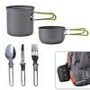 Ultra-Light Camping Cookware Utensils Set Outdoor Backpacking Hiking Picnic Cooking Travel Tableware Pot Pan Spoon Fork Knife (Color : G0016-A) view 2