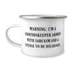 Inappropriate Groundskeeper Gifts, WARNING: I'M A GROUNDSKEEPER ARMED WITH, New 12oz Camper Mug For Coworkers, From Coworkers, Fun gifts for landscapers, Unique gifts for gardeners, Cool gifts for view 1