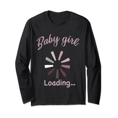 Baby Girl Loading Funny Womens Pregnancy announcement Pillow Long Sleeve T-Shirt