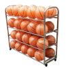 JLXJYS Floor-Standing Basketball RackOutdoor Garages School Nursery School Double Row Holder with Wheel, Large Capacity Ball Storage Cart Sturdy (Size : 120x38x110cm) view 1