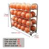 JLXJYS Floor-Standing Basketball RackOutdoor Garages School Nursery School Double Row Holder with Wheel, Large Capacity Ball Storage Cart Sturdy (Size : 120x38x110cm) view 2