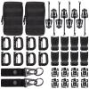 BOOSTEADY 36PCS Attachments for Tactical Backpack Vest Belt,D-Ring Grimloc Locking Gear Clip, Web Dominator Elastic Strings, Strap Management Tool Buckle,Hydration Tube Clips,Key Ring,MOLLE bag view 1