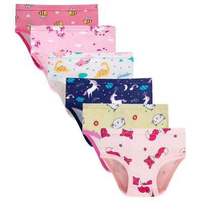 Sladatona Little Girls Soft 100% Cotton Underwear Bring Breathable Comfort Experience Panty 6Y Light Yellow