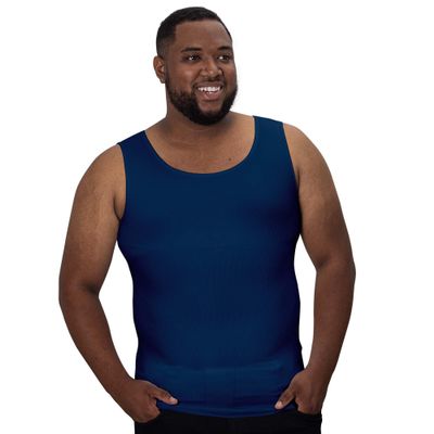 QORE LOGIQ Gynecomastia Compression Shirts for Men - Sleeveless Slimming Undershirts Tummy Control and Body Shaper Tank Top Navy XL