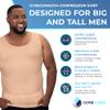 QORE LOGIQ Gynecomastia Compression Shirts for Men - Sleeveless Slimming Undershirts Tummy Control and Body Shaper Tank Top Beige M view 3