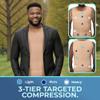 QORE LOGIQ Gynecomastia Compression Shirts for Men - Sleeveless Slimming Undershirts Tummy Control and Body Shaper Tank Top Beige M view 4