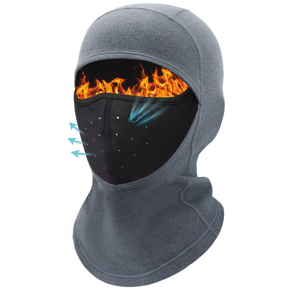 Kids Balaclava Ski Mask (with Breathable Holes) Windproof Winter Fleece Neck Face Warmer Boys Girls Dark Gray