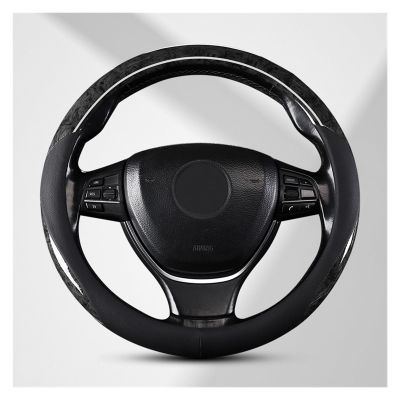 FUERU Car Steering Wheel Cover Set Car Steering Wheel Cover Wood Grain Leather Soft and Breathable Car Interior (Color : 5#)