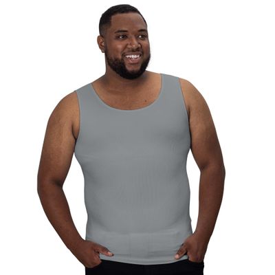QORE LOGIQ Gynecomastia Compression Shirts for Men - Sleeveless Slimming Undershirts Tummy Control and Body Shaper Tank Top Grey XL
