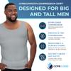 QORE LOGIQ Gynecomastia Compression Shirts for Men - Sleeveless Slimming Undershirts Tummy Control and Body Shaper Tank Top Grey XL view 3